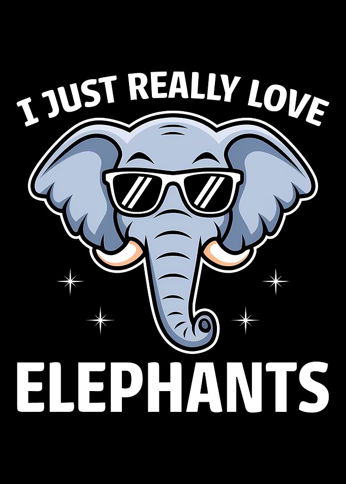 I Love Elephants Cartoon