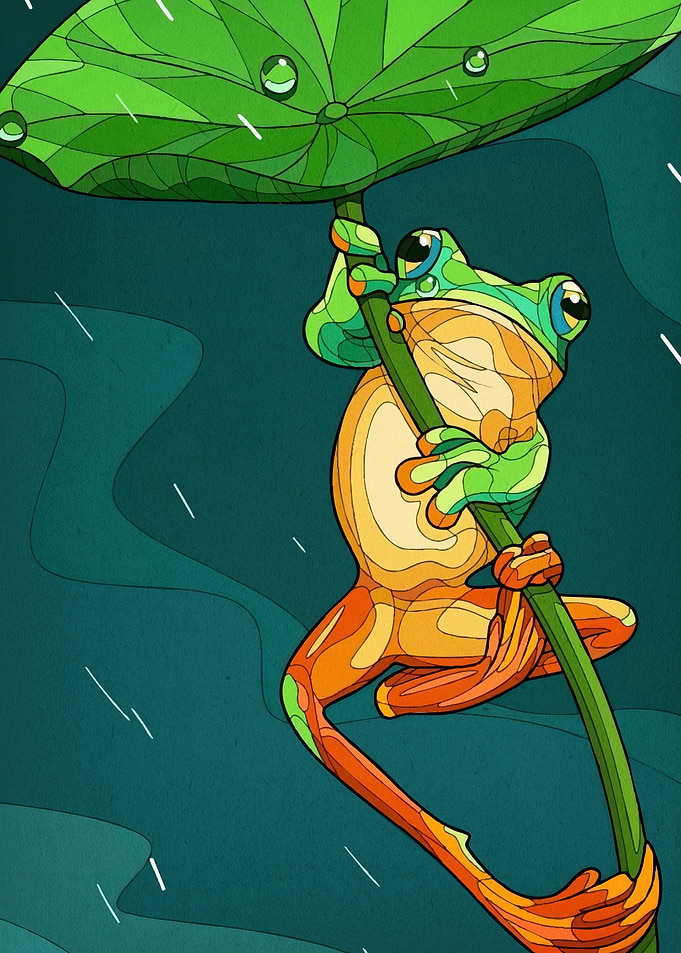 Frog eaf rain
