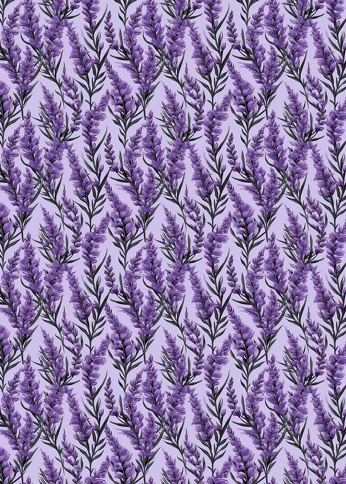 Lavender Floral Pattern on Light Purple