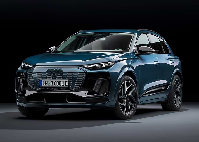 Teal Audi Q6 e-tron Front View