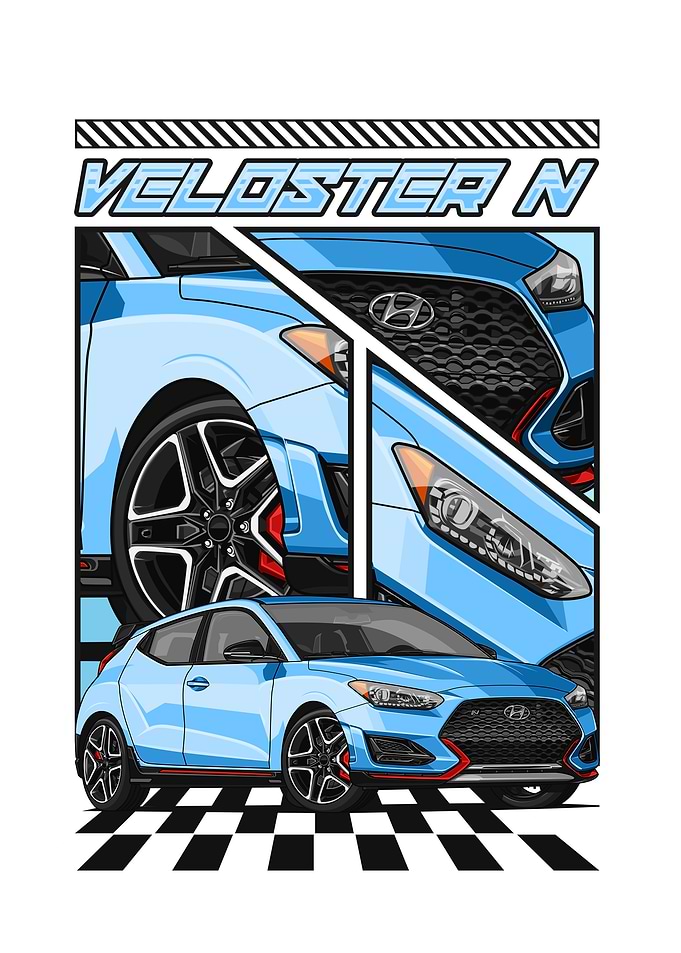 Hyundai Veloster N Car Illustration