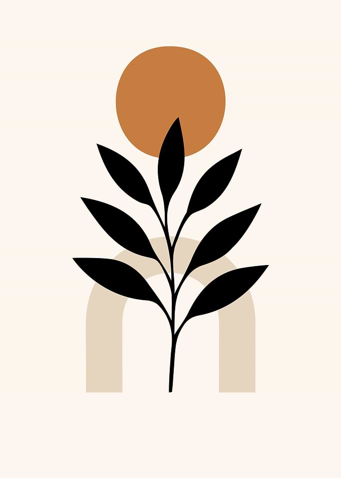 Minimalist Plant and Geometric Art