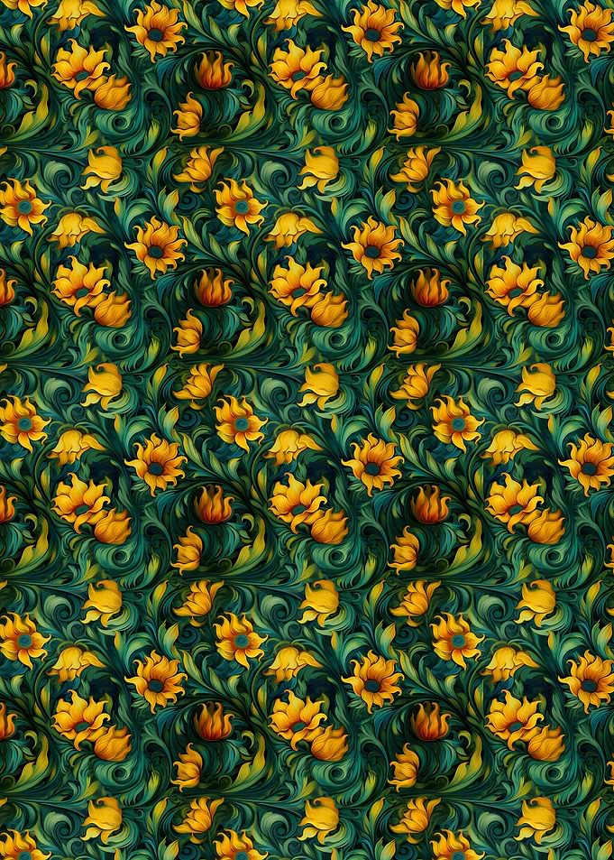 Floral Pattern with Yellow Flowers