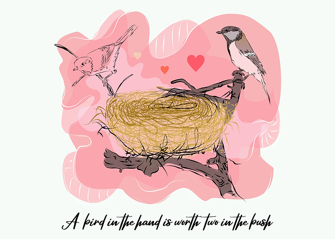 Birds, Nest, and Proverb Illustration