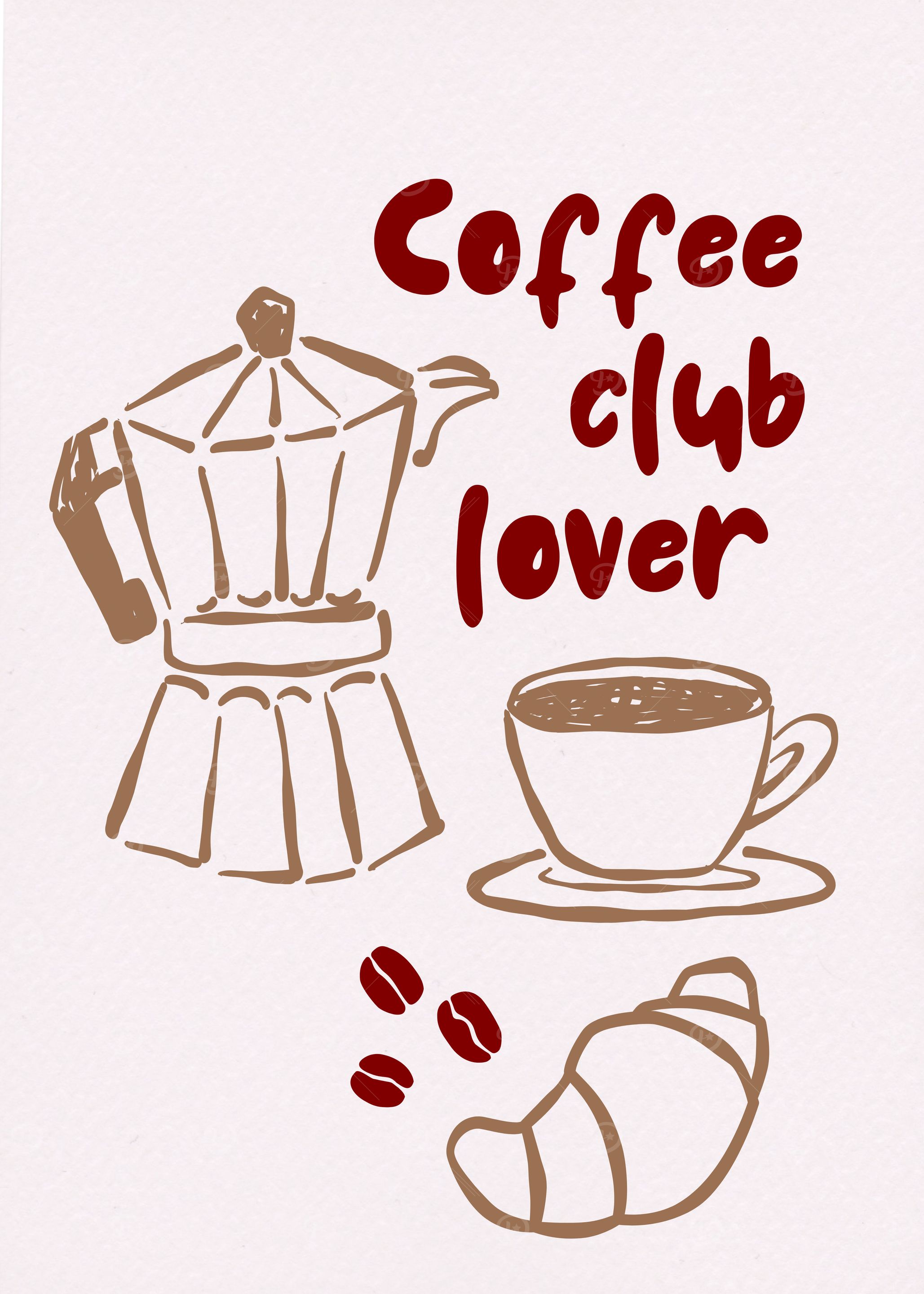 Coffee Club Lover Illustration