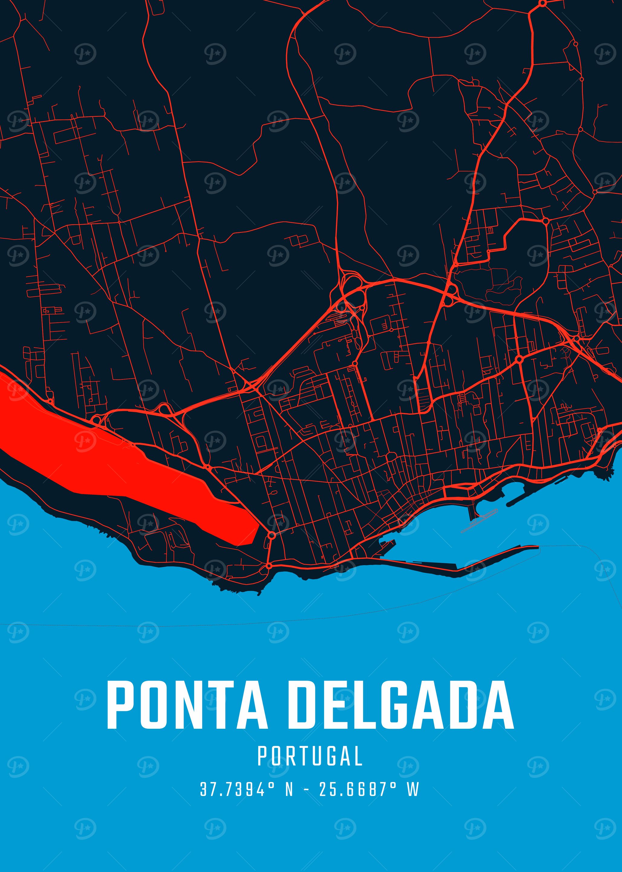 Ponta Delgada City Map