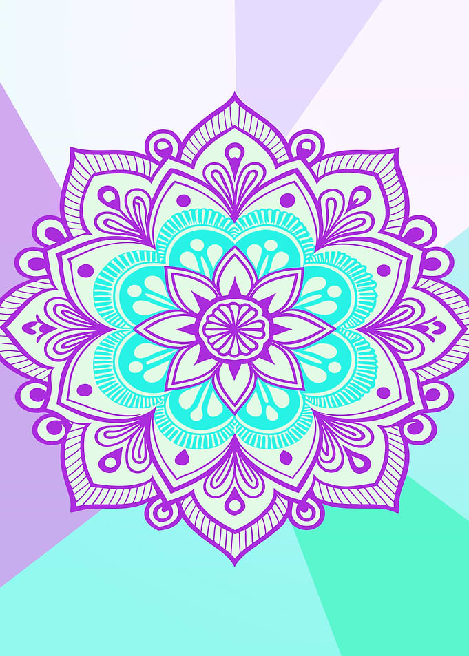 Purple and Teal Mandala Art