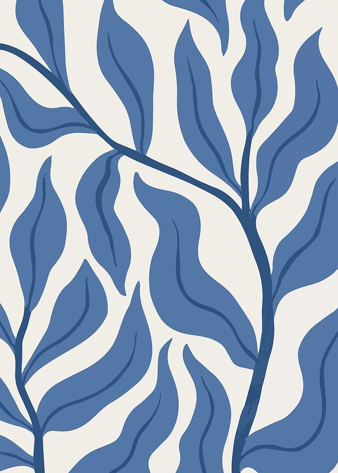 Blue Leaves Pattern