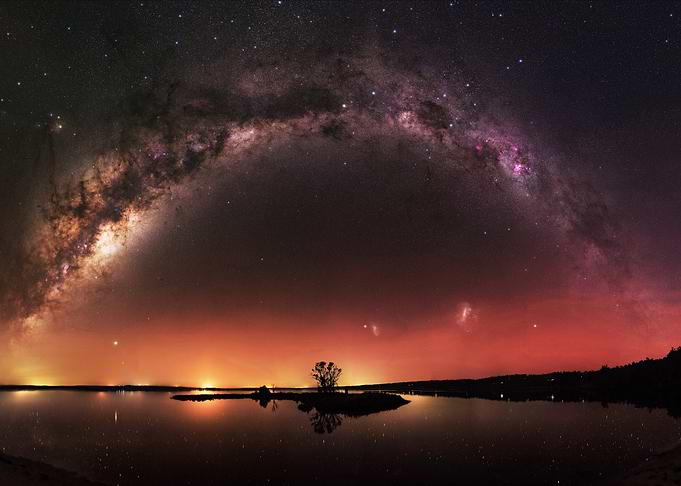 Milky Way over Lake at Night