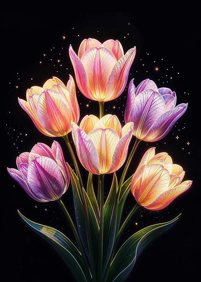 Radiant Tulips - Vibrant Floral Glow