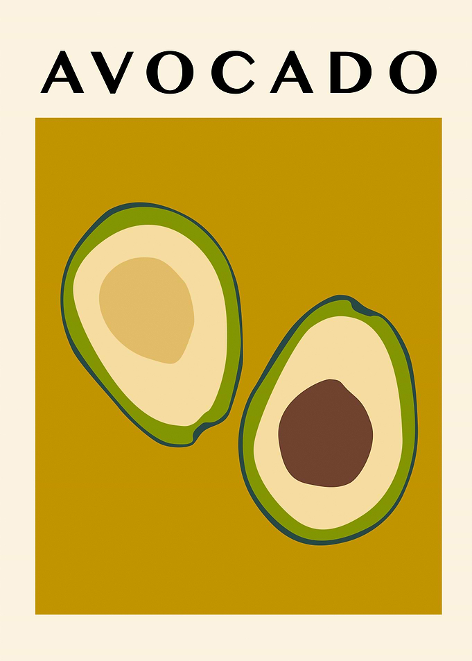 Avocado Fruit Minimalist Illustration