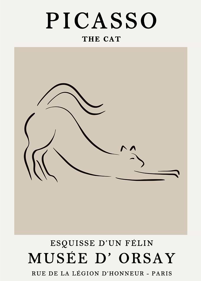 Picasso The Cat Minimalist Art Print