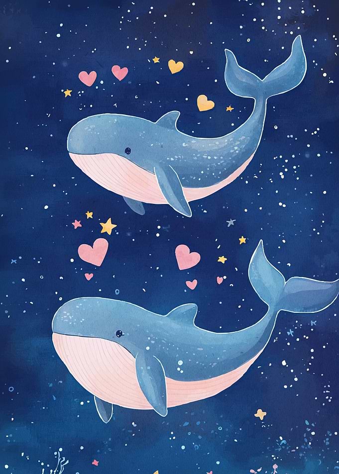 Whale Love Starry Night