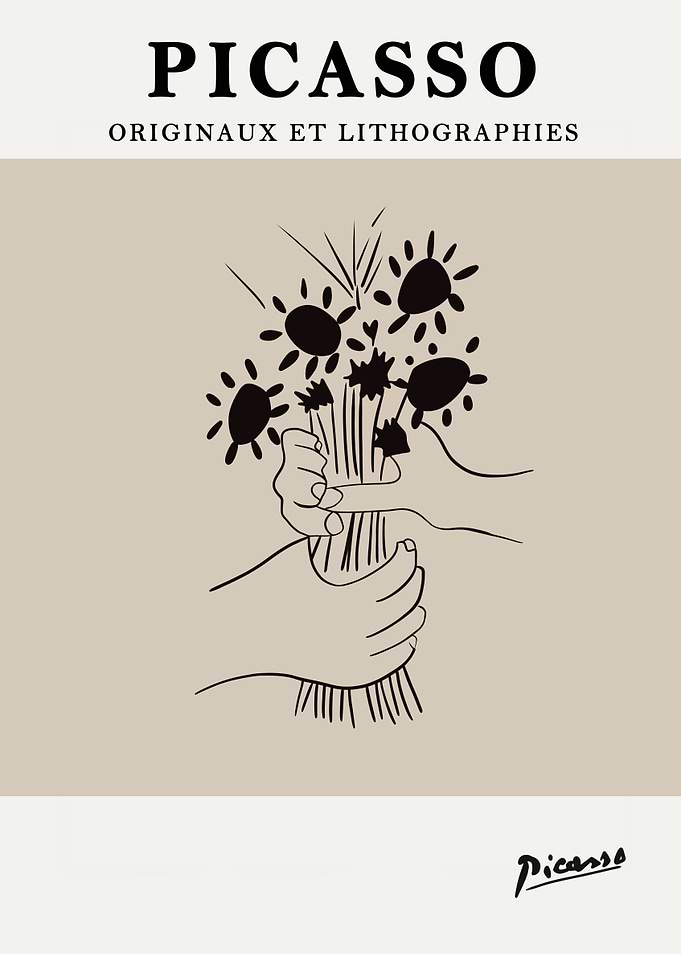 Picasso Flower Bouquet Lithograph