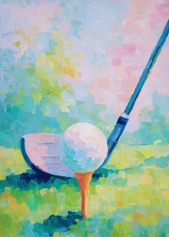Golf Ball and Club Painting