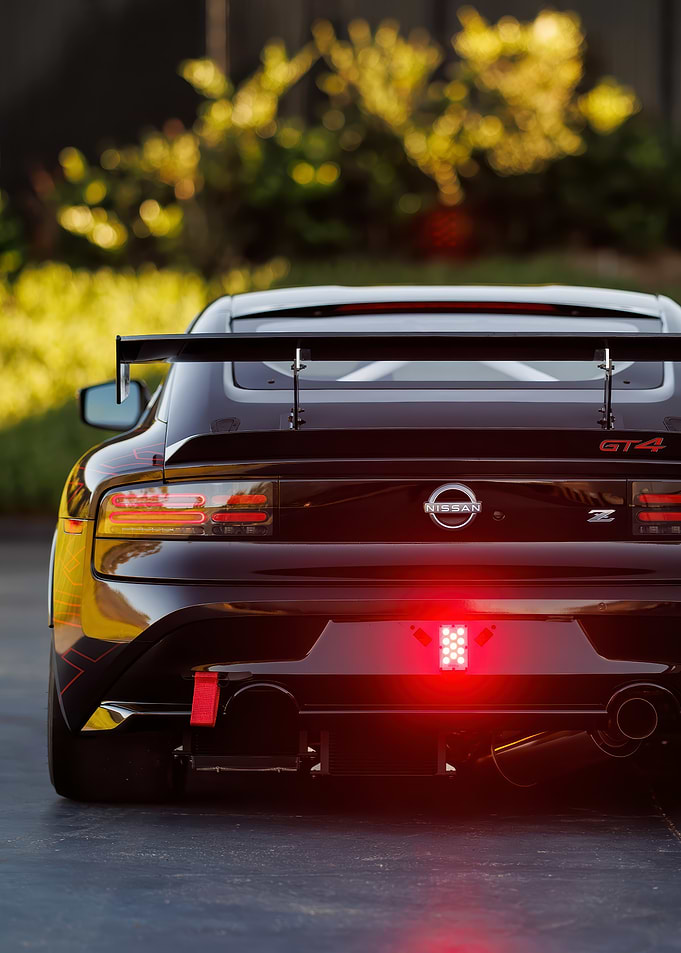 Black Nissan Z GT4 Rear View