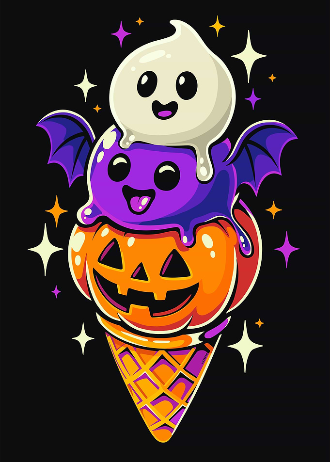 Ice Cream Halloween - Black
