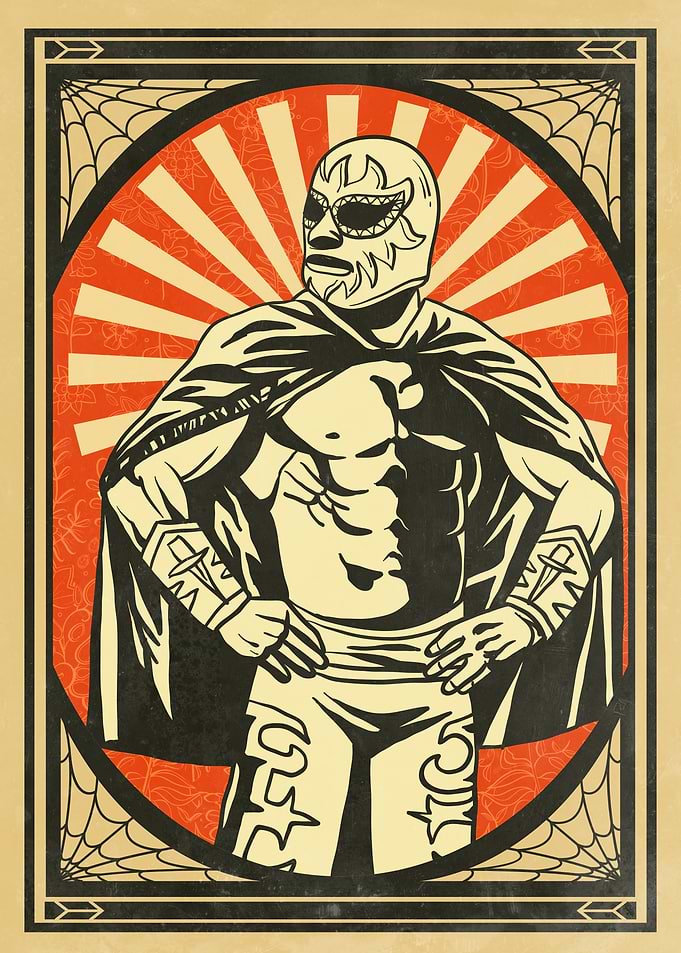 Lucha Libre Wrestler Poster Art
