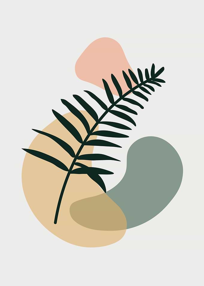 Minimalist Fern Leaf Abstract Art