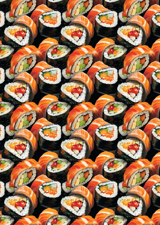 Sushi Rolls Pattern