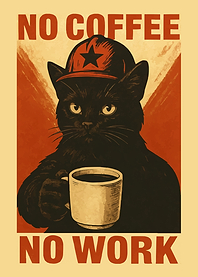 No Coffee No Work Cat Poster
