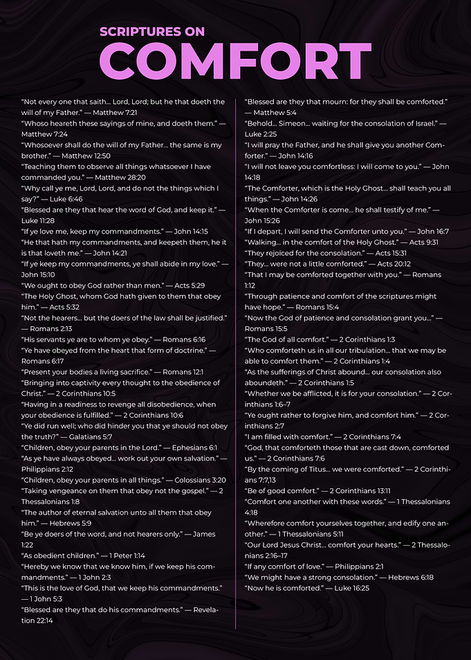 Scriptures on Comfort - Bible Verses