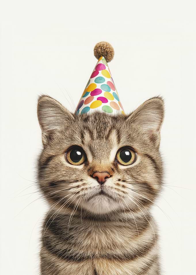 Party American Shorthair Cat Portrait