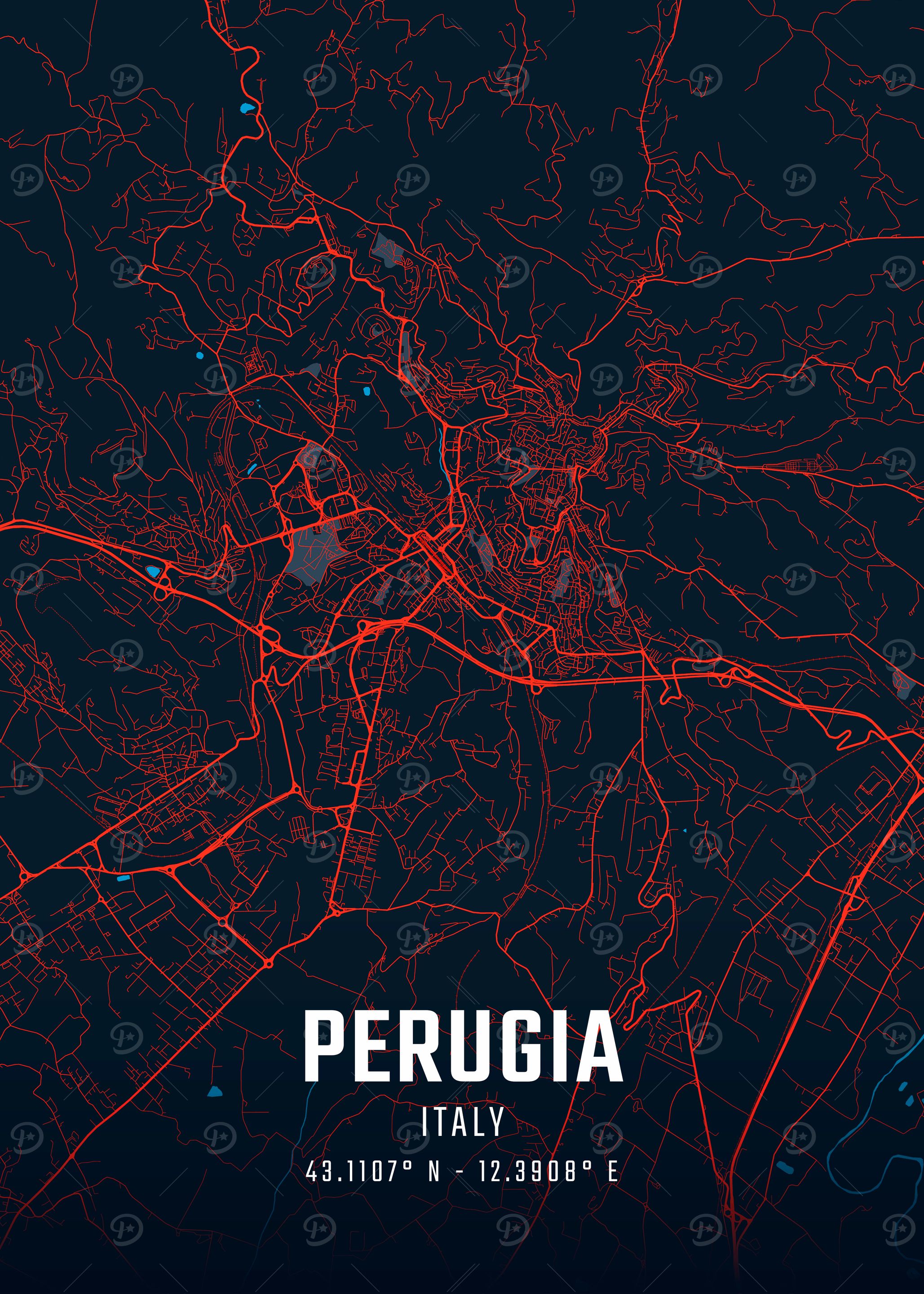 Perugia City Map