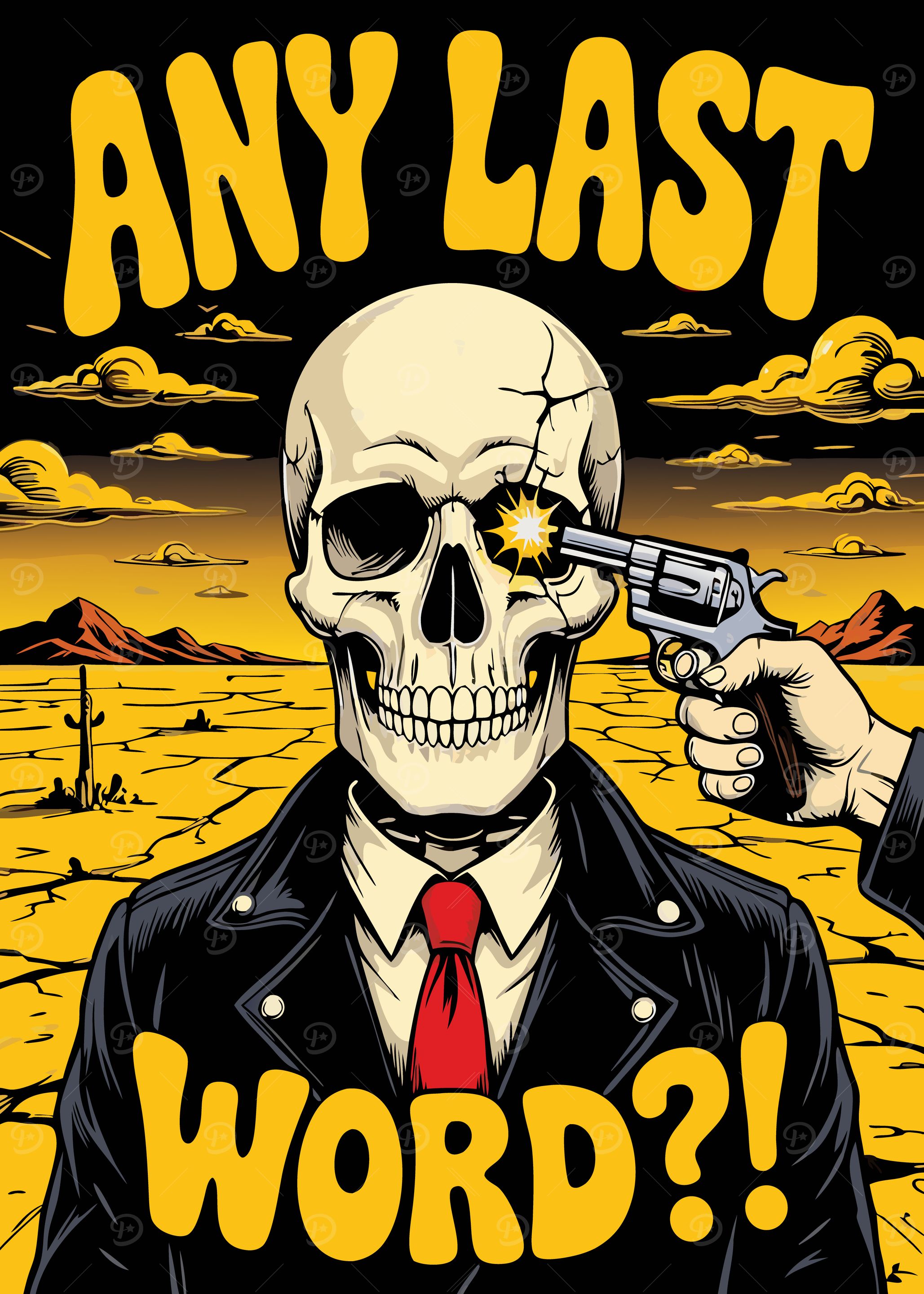 Any Last Word? Skull with Gun