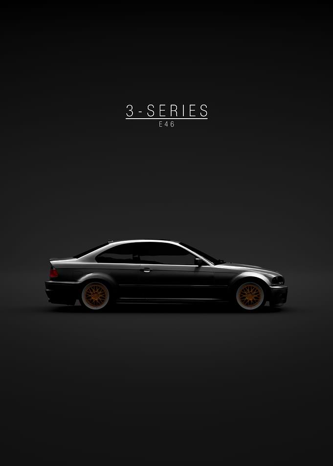 BMW 3-Series E46 Minimalist Car Art