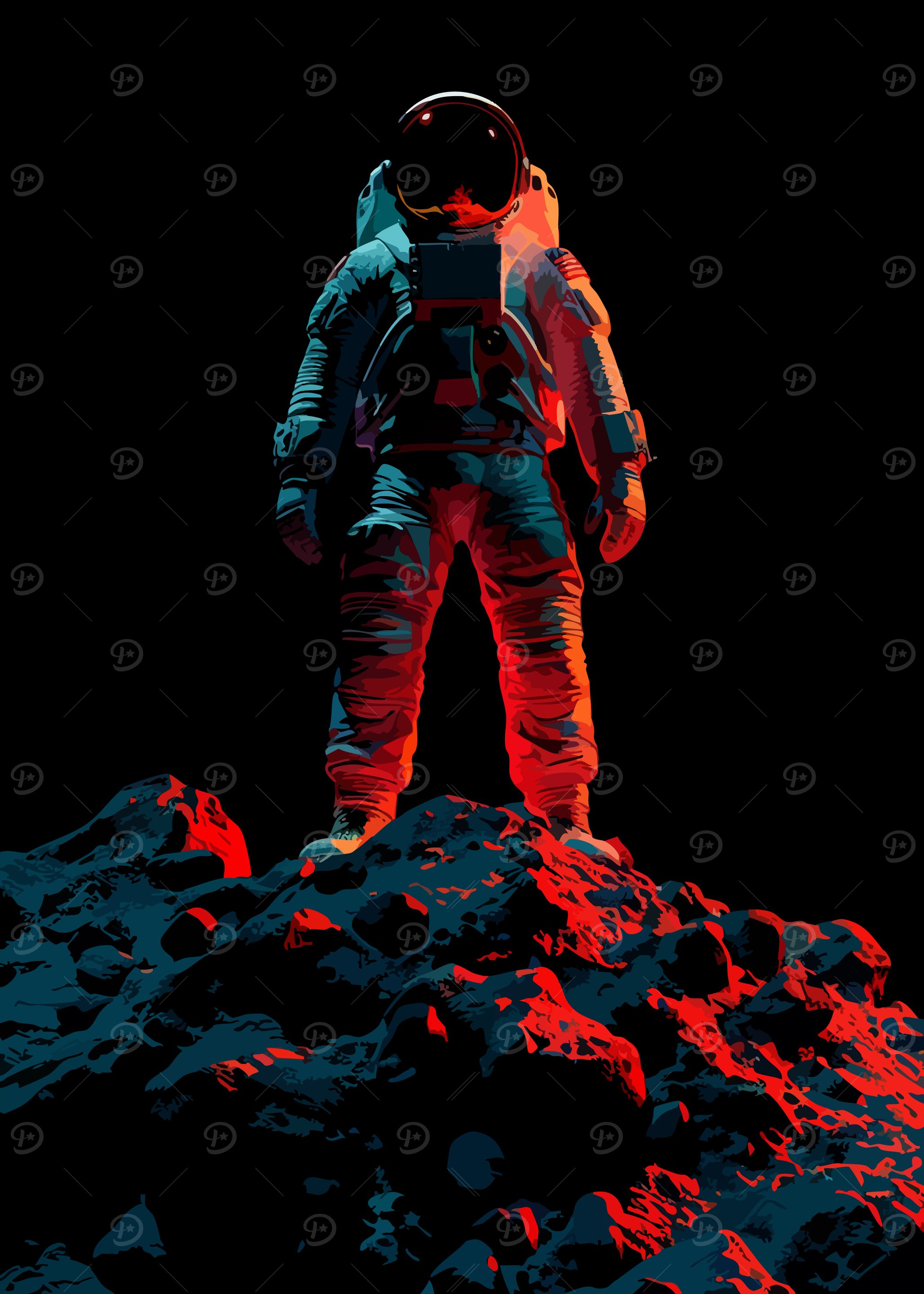 Astronaut on a Rocky Planet