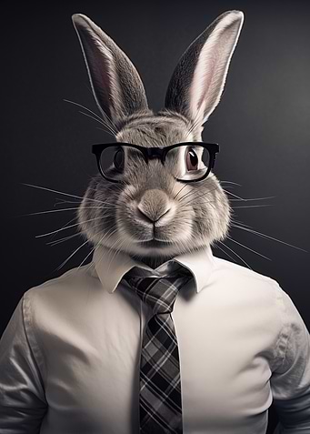 Business Rabbit Portrait