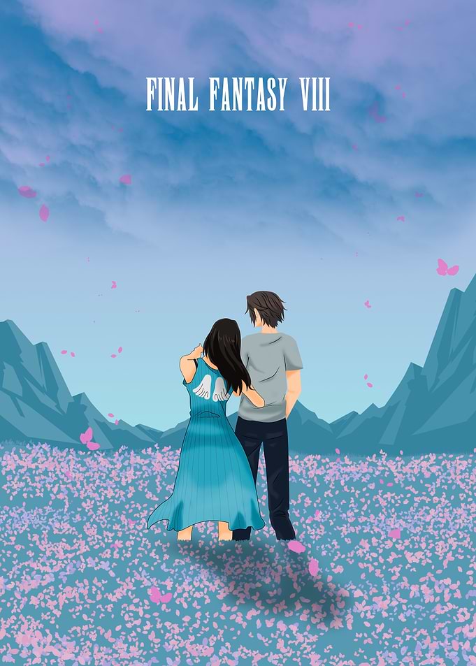 Final Fantasy VIII Couple Landscape Art