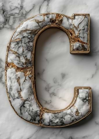 Marble Letter C