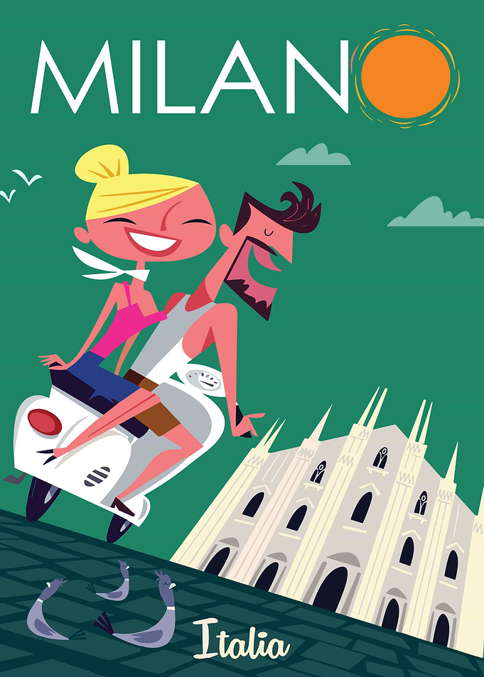 Milan, Italy Travel Poster