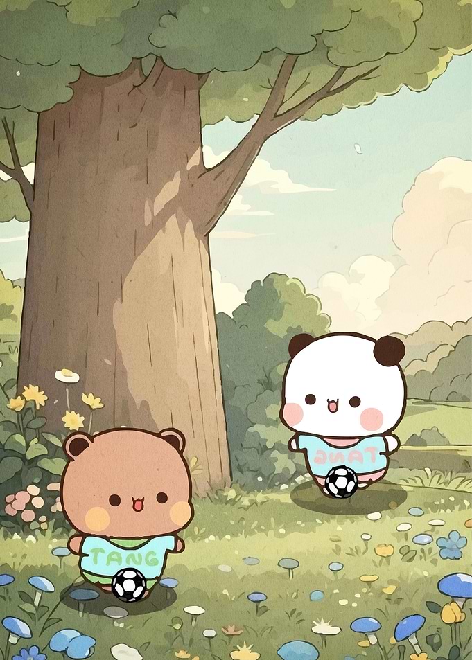 Bears Playing Soccer Nature