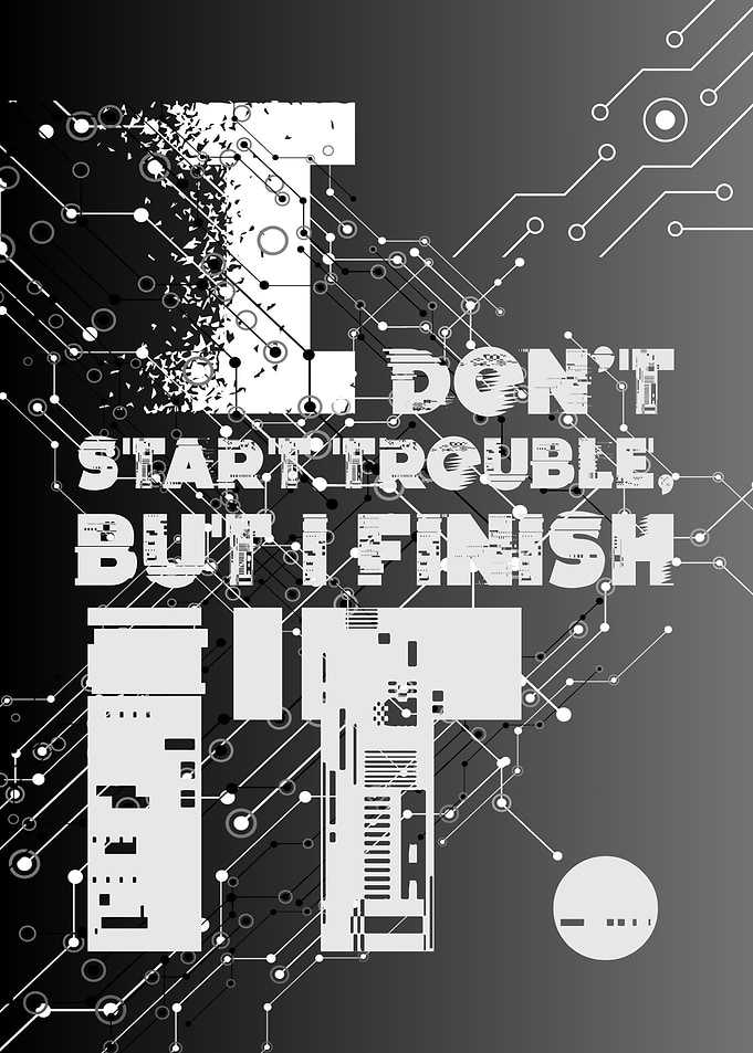 I Don't Start Trouble Typography Art