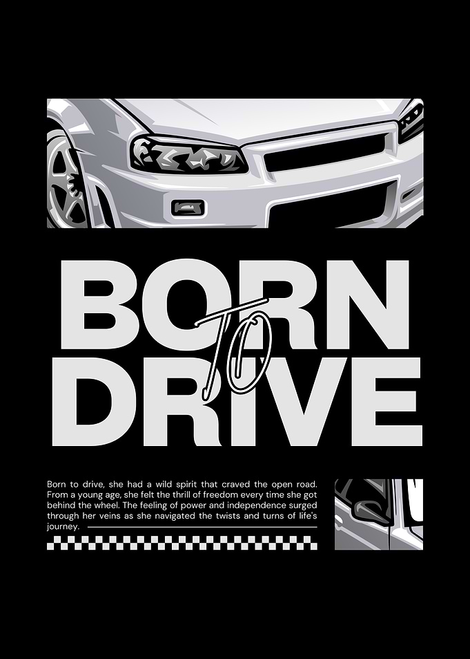 Born to Drive Car Graphic