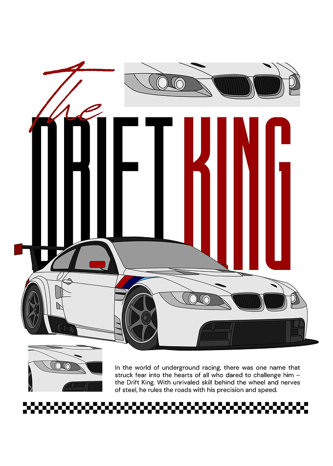 The Drift King Car Illustration