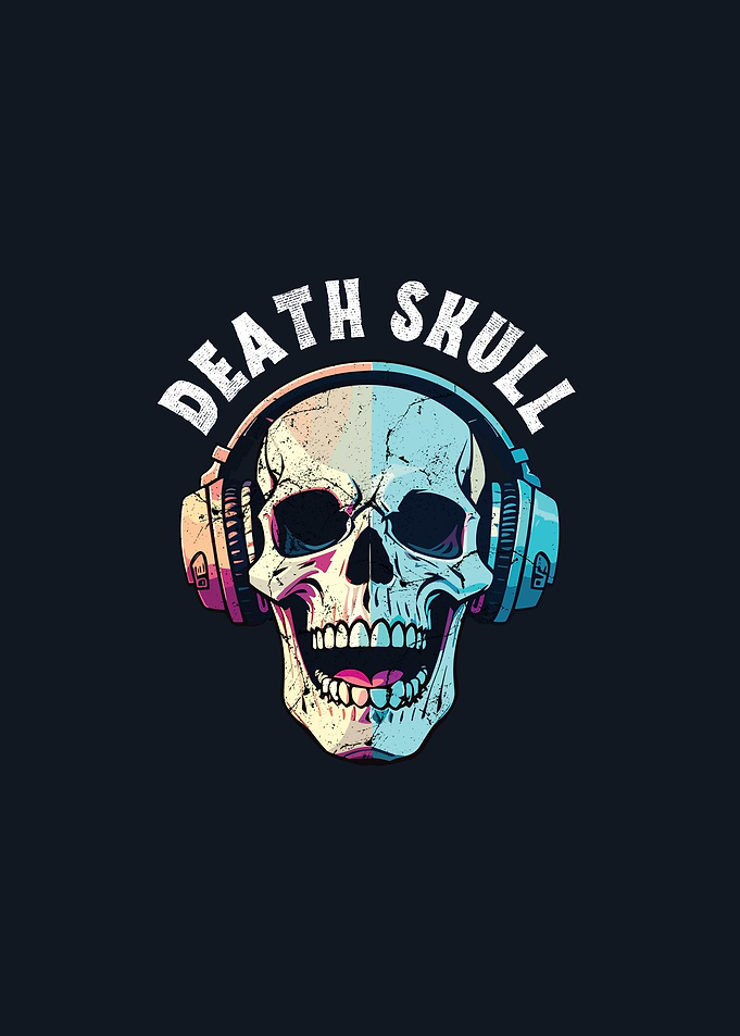 Death Skull with Headphones