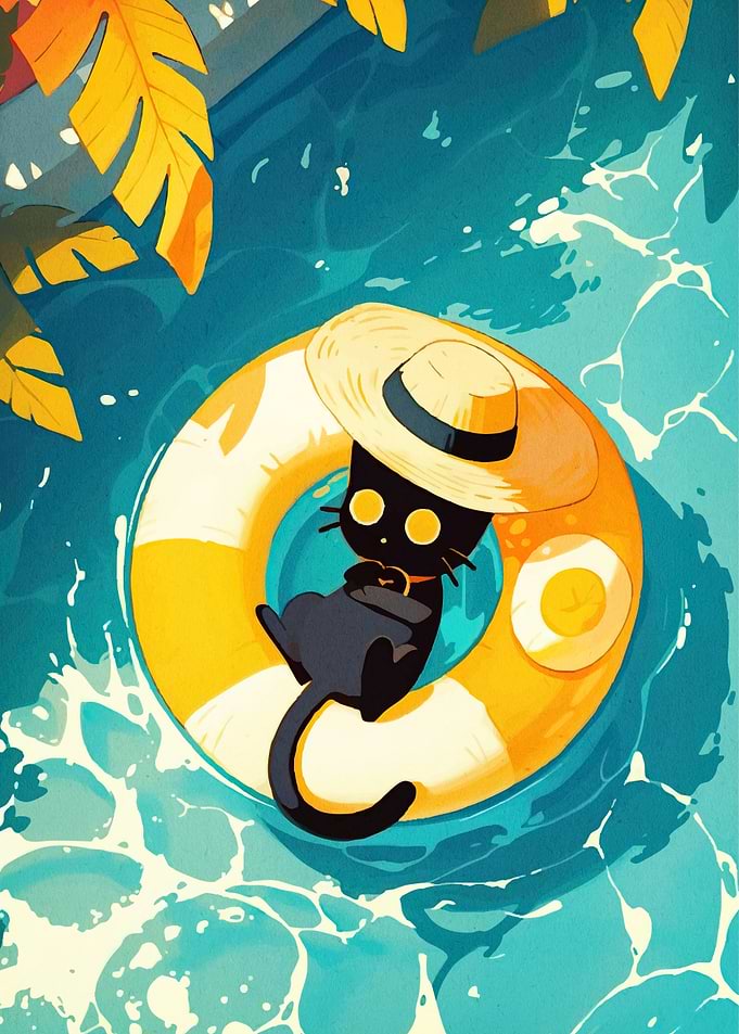 Cat on float pool