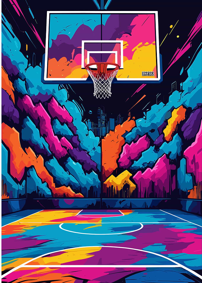 Colorful Abstract Basketball
