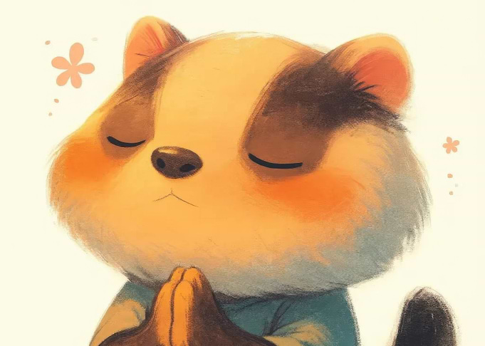 Meditating Cartoon Badger