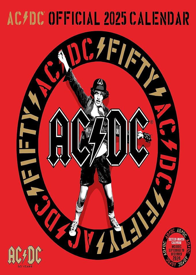 AC/DC Official 2025 Calendar Cover