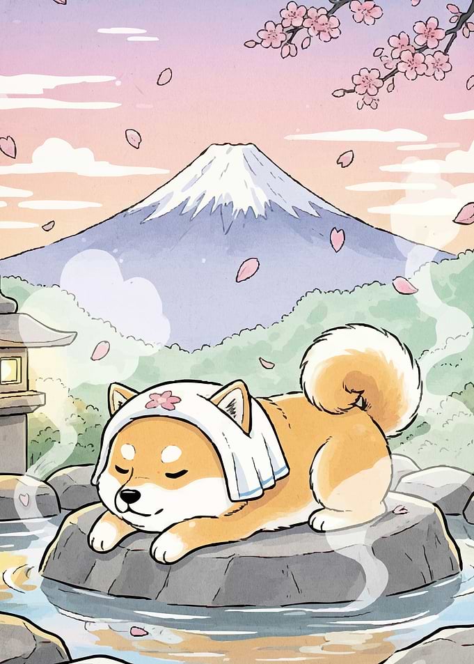 Shiba Inu Relaxing Onsen