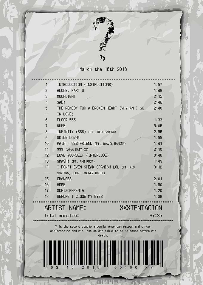 XXXTentacion Album Receipt