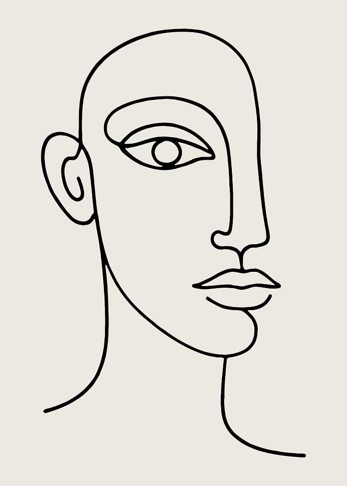 Minimalist Line Art Portrait