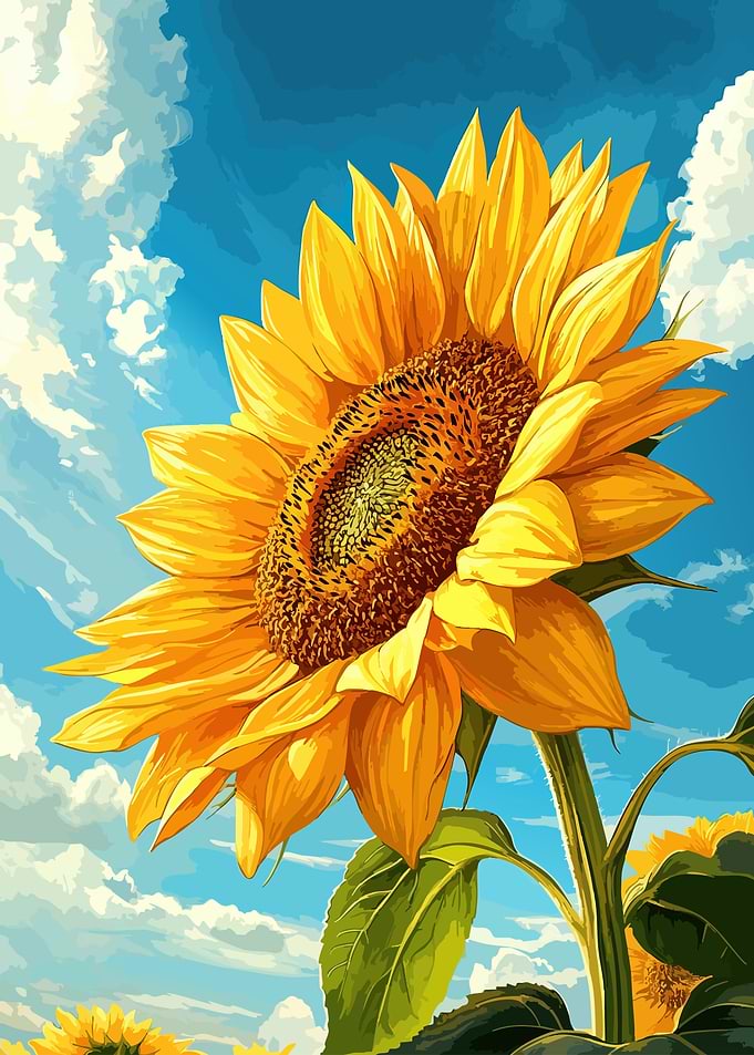 Vibrant Sunflower Against a Blue Sky