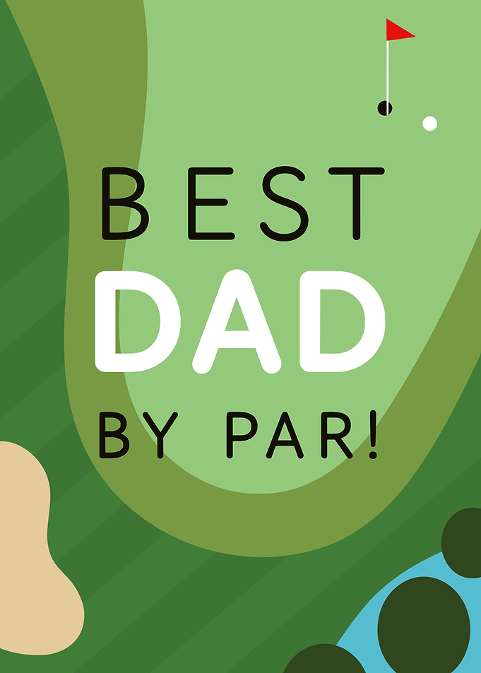 Best Dad By Par Golf Card