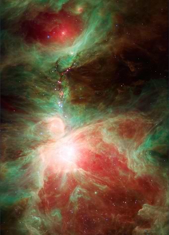 Interstellar Clouds of Red and Green